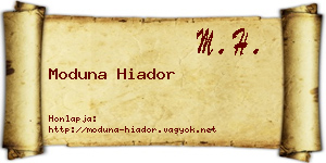 Moduna Hiador névjegykártya